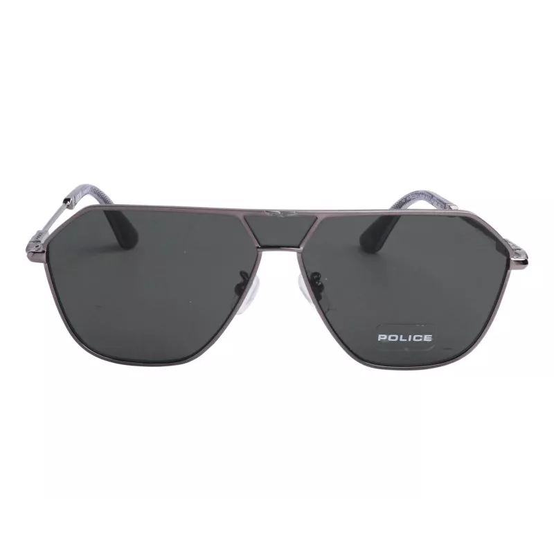 POLICE SPLL89-62509Y Gafas de sol hombre cuadradas de acetato - montura negra, lentes grises 62/11/145 mm
