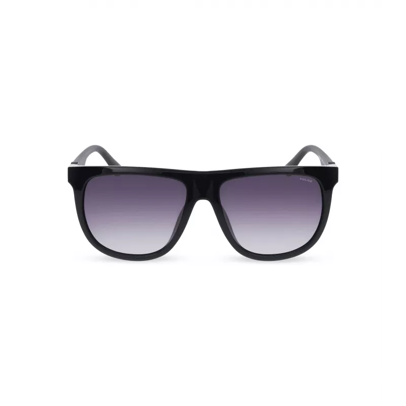 Gafas de sol de hombre POLICE SPLN33M590Z42 - Montura de acetato negra, lentes de policarbonato grises, protección UV400, ancho de lente 59 mm