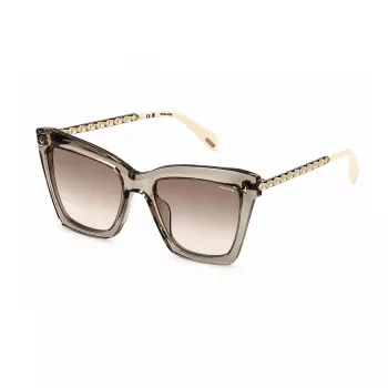 Police SPLN62-5207T1 mujer gafas de sol cat-eye, montura havana marrón, cristal degradado marrón, 52mm
