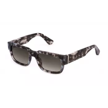 POLICE SPLP24-5407MR Gafas de sol de hombre - Montura negra, lentes grises espejadas, 54 mm