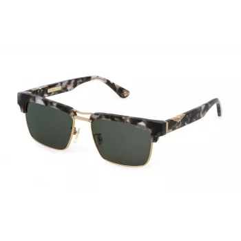 Gafas de sol de hombre POLICE SPLP25-5507MR - Montura negra, lentes gris espejado 55/17/145 mm