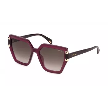 POLICE SPLP46-5506PJ Gafas de sol mujer rectangulares, montura negra, lentes grises, UV400