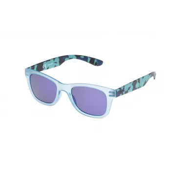 POLICE Gafas de sol de hombre S194450715B Rectangulares montura de acetato azul lentes espejadas 50/22/140 mm