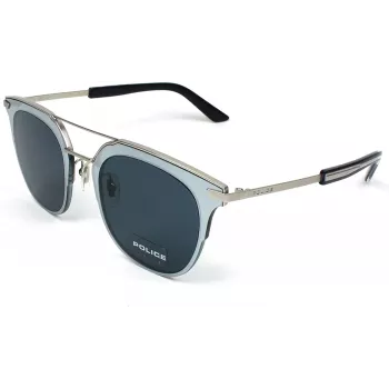 POLICE unisex SPL584-0581 gafas de sol (50/22/145 mm) montura negra cristales grises UV400