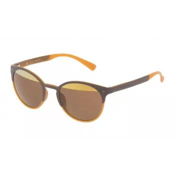 POLICE Gafas de sol unisex SPL162V506L2H Montura de acetato Havana Lentes marrones degradadas 50mm