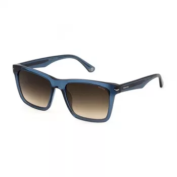 POLICE Gafas de sol unisex SPLN35M530955 montura negra lentes grises 55/19/145 mm UV400