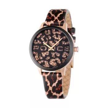 Reloj Police para mujer PL16028MSRB02 36 mm oro rosa acero inoxidable y piel negra