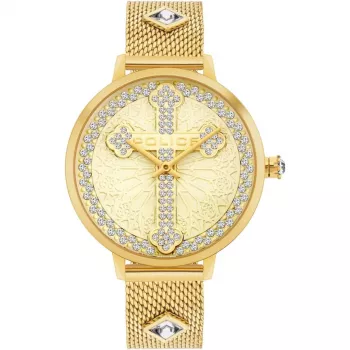 POLICE Reloj mujer PL16031MSG22M Raho cuarzo analógico 36mm acero inoxidable malla plateada