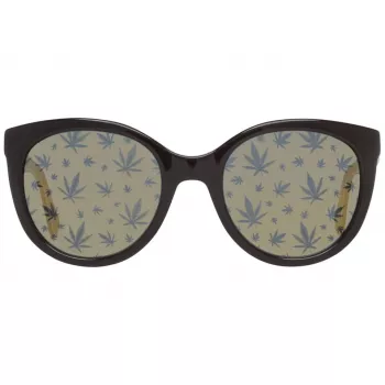 POLICE Gafas de sol rectangulares para mujer SPL408E546XKL - montura de acetato negra, lentes de policarbonato grises, protección UV400