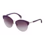 POLICE Gafas de sol de mujer SPL6195608FF montura de acetato Havanna lentes de policarbonato marrones 56mm
