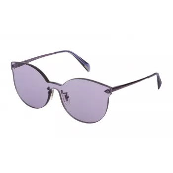 POLICE Gafas de sol para mujer SPL935990Q63 - Montura negra brillante, lentes degradadas grises, protección UV400