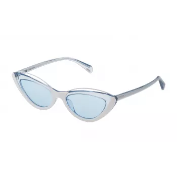POLICE Gafas de sol para mujer SPL93752095W Havana acetato lente marrón degradada 52mm