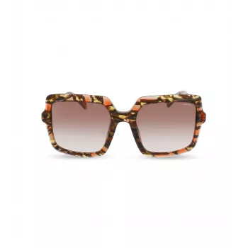 Gafas de sol de mujer POLICE SPLG20M5409YB - Montura de acetato rectangular, protección UV400, lentes de 54 mm