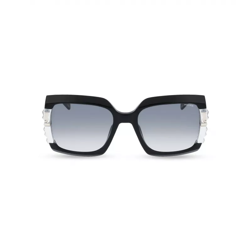 Gafas de sol de mujer POLICE SPLG23M570700 montura geométrica de acetato negra lentes de policarbonato grises 57 mm
