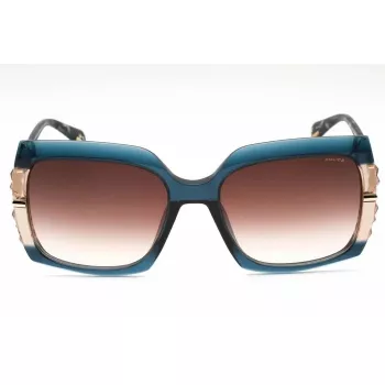 POLICE Gafas de sol de mujer SPLG23M570AGQ - Montura Shiny Black, lentes Smoke Gradient, 57 mm