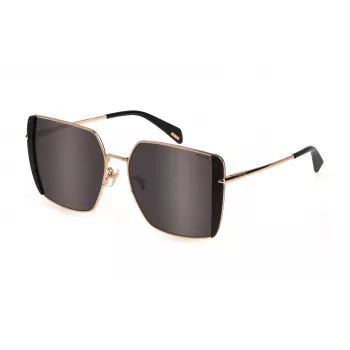 POLICE gafas de sol mujer SPLL37E56300X - Montura negra brillante, lentes ahumadas, 56 mm