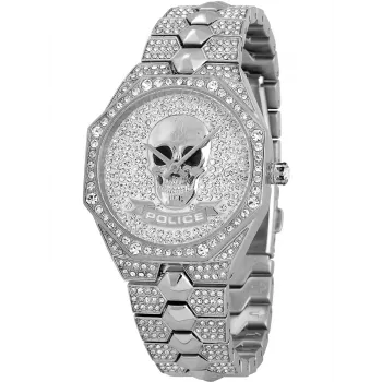 POLICE Reloj para mujer PL16027BS.04M 36mm acero inoxidable esfera gris correa plateada