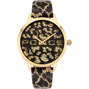 POLICE Reloj para mujer PL16028MSG.02 36mm acero inoxidable esfera plateada correa bicolor