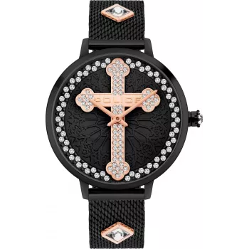 Reloj de mujer POLICE PL16031MSB02M 36 mm acero inoxidable malla esfera negra