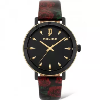 POLICE Reloj de mujer PL16033MSBG02 35 mm acero inoxidable gunmetal cuarzo analógico