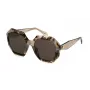 POLICE Gafas de sol para mujer SPLM10-540AM5 Square Havana Acetato con lentes degradadas marrones 54/20/140 mm