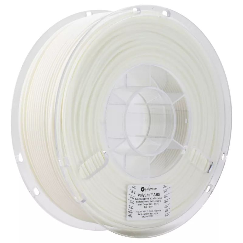 Polymaker Filamento ABS 1,75mm, blanco, 1kg