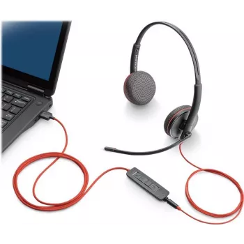 Poly Blackwire C3220 USB-C Auriculares - 3200 Series - Supraaurales - Con cable - USB-C - Aislamiento acústico - Negro (209749-104)