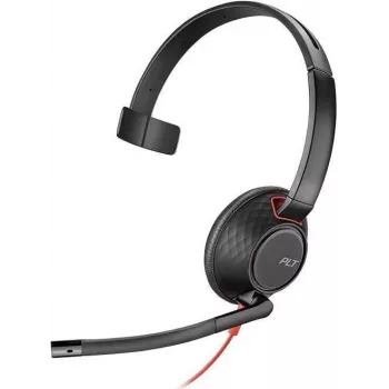 Poly Blackwire C5210 USB-C - Serie 5200 - Auricular monoalámbrico on-ear con micrófono de brazo, cancelación de ruido, controles en línea, negro