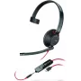 Poly Blackwire C5210 USB-C - Serie 5200 - Auricular monoalámbrico on-ear con micrófono de brazo, cancelación de ruido, controles en línea, negro