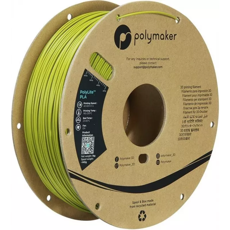 Polymaker PolyLite PLA Filamento para impresora 3D 1,75mm verde oliva 1kg (PA02058)