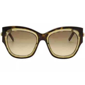 POMELLATO Gafas de sol de mujer PM0008S-001 - Montura de acetato negra, lentes grises, 52 mm