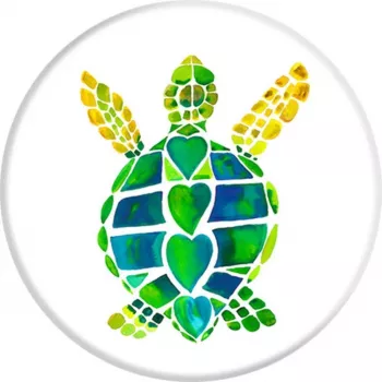 PopSockets PopGrip Turtle Love - Soporte y agarre intercambiable para móvil, multicolor