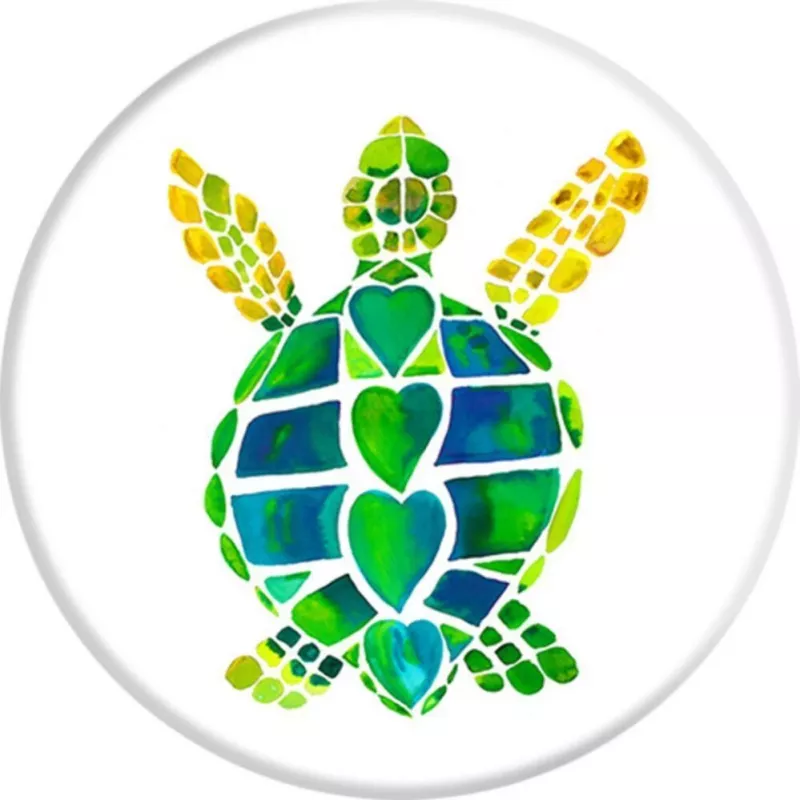 PopSockets PopGrip Turtle Love - Soporte y agarre intercambiable para móvil, multicolor