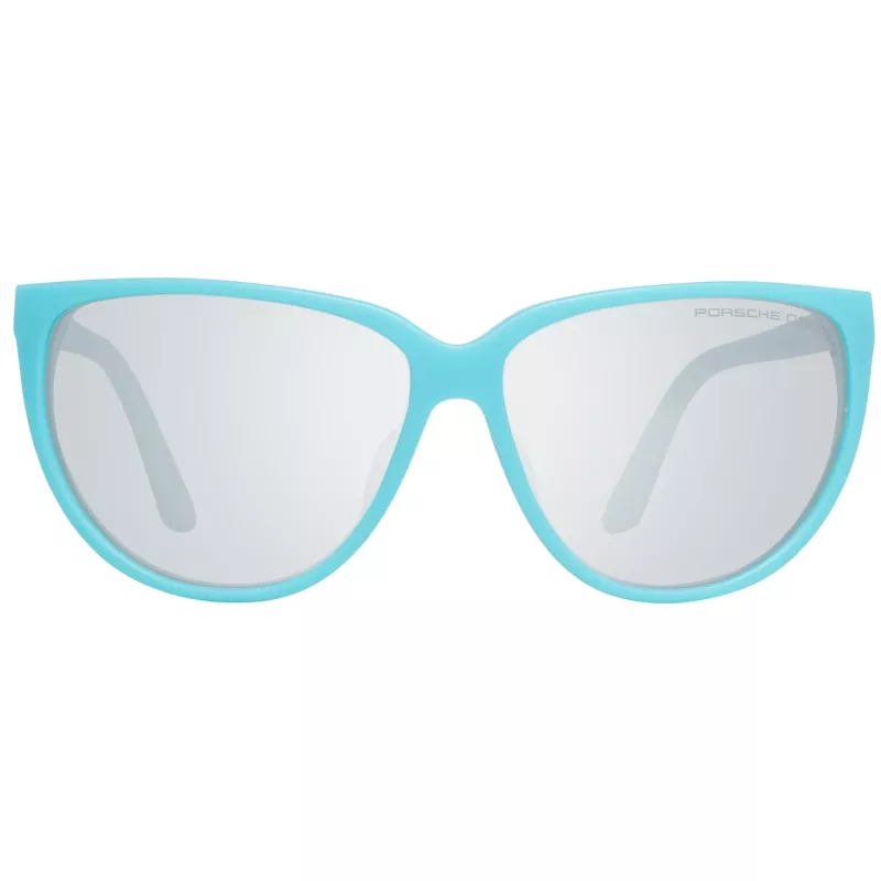 PORSCHE DESIGN Gafas de sol mujer P8588-61B Montura metálica rectangular plateada/paladio Lentes grises 61/13/135 mm