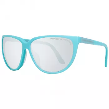 PORSCHE DESIGN Gafas de sol mujer P8588-61B Montura metálica rectangular plateada/paladio Lentes grises 61/13/135 mm