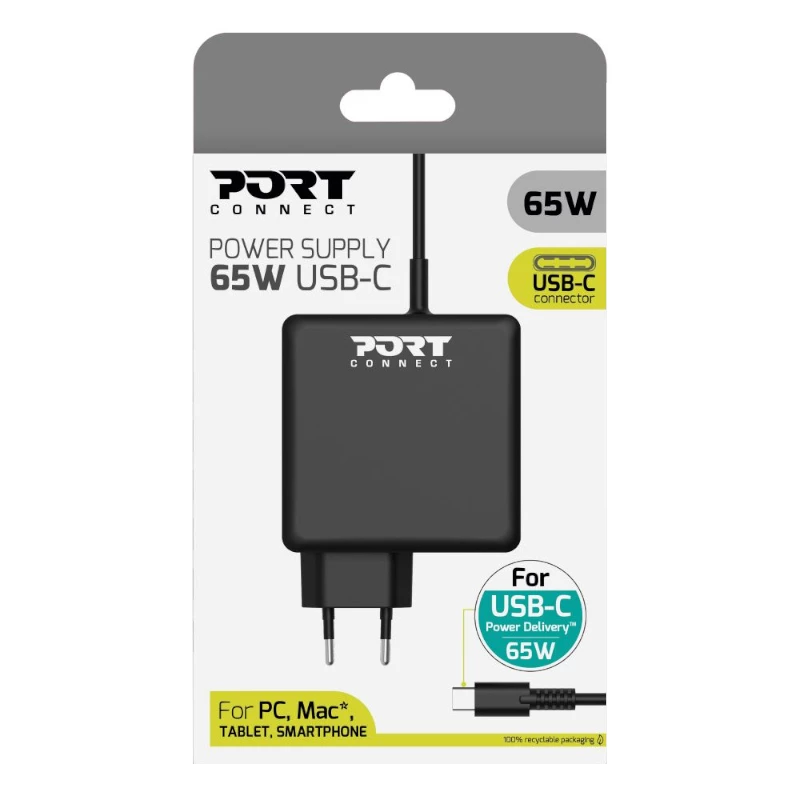 Port Connect Type-C 65W Adaptador universal para portátil