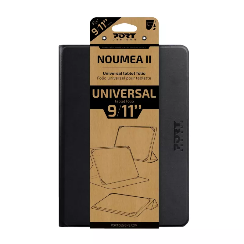 Port Designs Noumea II Funda tipo folio universal 9/11 para tablet – negra