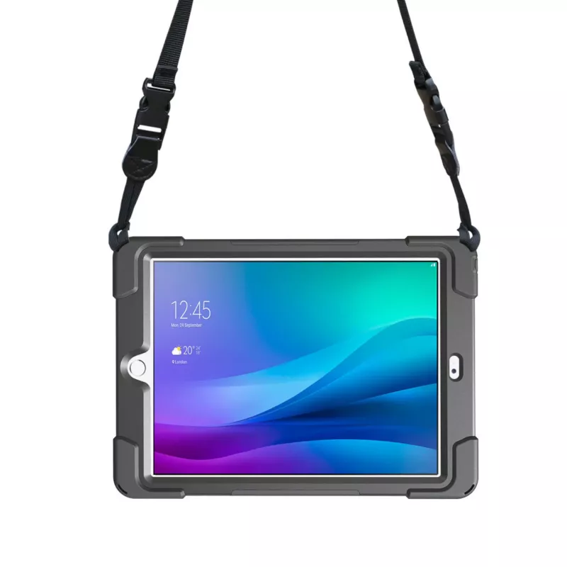 Funda protectora resistente Pro Shock 360 y folio giratorio Port Designs para Samsung Galaxy Tab A9+ - negra