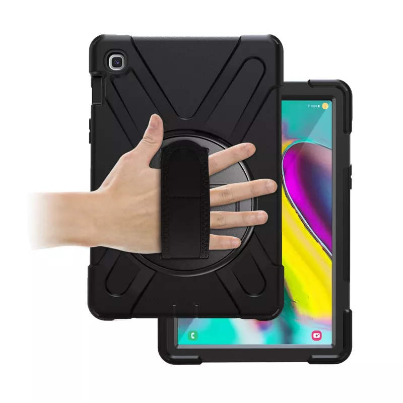 Funda protectora resistente Pro Shock 360 y folio giratorio Port Designs para Samsung Galaxy Tab A9+ - negra