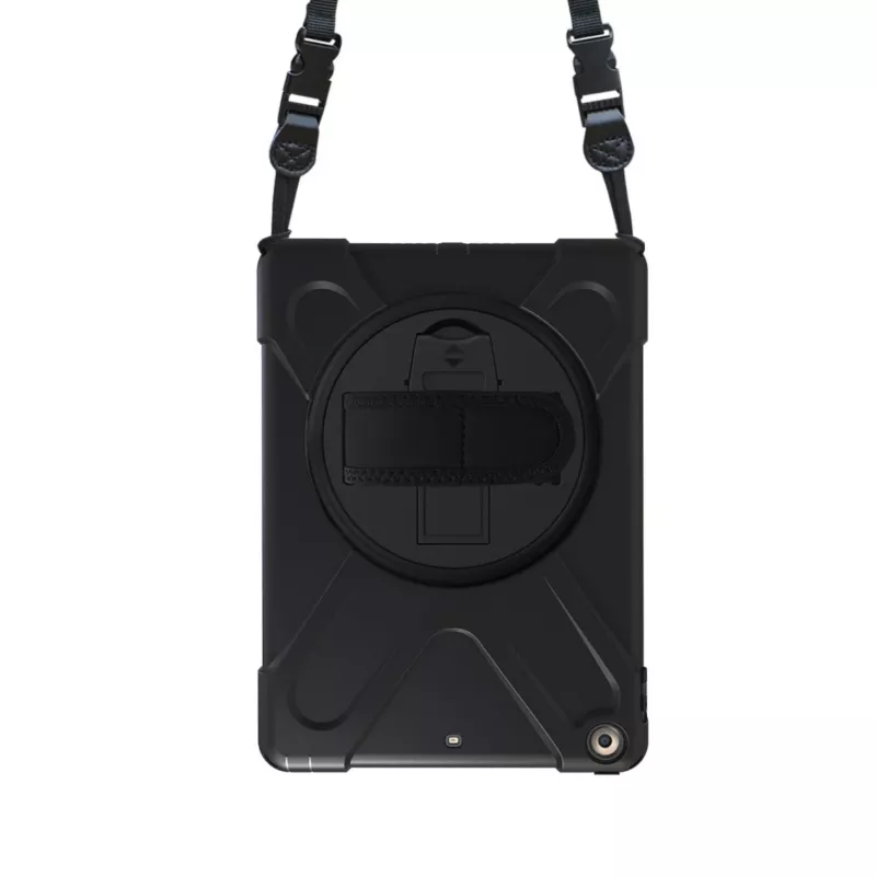 Funda protectora resistente Pro Shock 360 y folio giratorio Port Designs para Samsung Galaxy Tab A9+ - negra