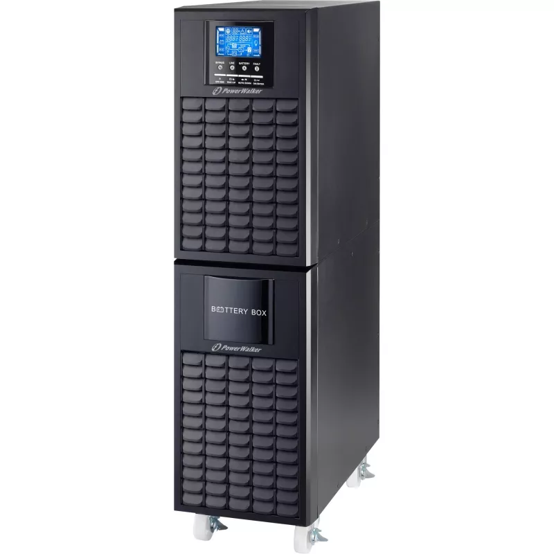 PowerWalker On-Line 10000VA USV CG - SAI de torre de doble conversión, 10kVA/10kW, baterías externas, cableado fijo