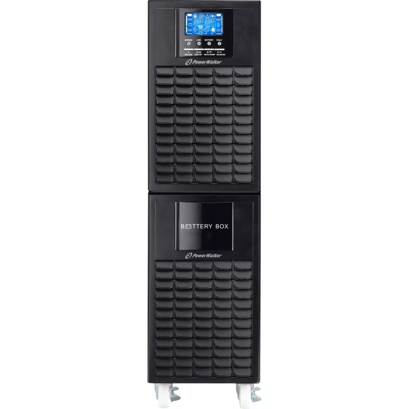 PowerWalker On-Line 10000VA USV CG - SAI de torre de doble conversión, 10kVA/10kW, baterías externas, cableado fijo