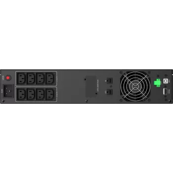 PowerWalker VI 3000 RLE UK SAI line-interactive, 3000 VA/1800 W, rackmount 2U, 8x IEC C13 + 1x IEC C19, USB/RS-232, AVR, LCD