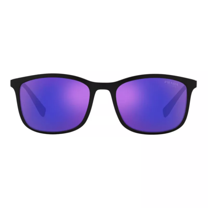 PRADA Linea Rossa Gafas de sol de hombre PS01TS-16G05U, montura negro mate, lentes gris espejado plateado, 55/19/140 mm