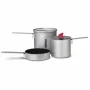 Juego de ollas Primus Essential Trek 1.0L y 0.6L aluminio duro anodizado con tapa de Tritan