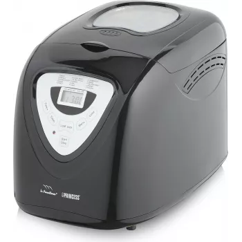 Máquina panificadora Princess 152009 negra - pan de 900 g, 12 programas, 600 W, ventana, dorado de corteza ajustable, función mantener caliente, negro/plata (01.152009.01.001)