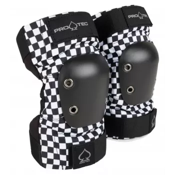 Pro-Tec Coderas Checker L - negro/blanco cuadros, talla L, protección de alta eficacia para skate, rollerblading, BMX, scooter