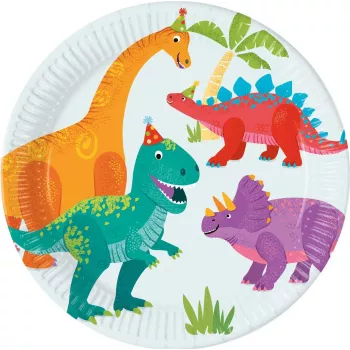 Procos Platos de cartón Dino Party 23 cm, pack de 8 97973