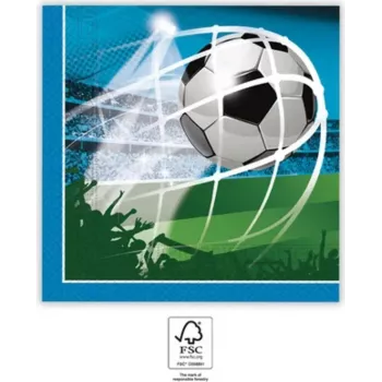 Servilletas de papel de 2 capas PROCOS Football Party pack de 20 33x33 cm verde/blanco/negro (93747)