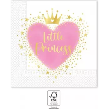 Procos servilletas de papel My Little Princess de 2 capas 33x33 cm, pack de 20, estampado multicolor de princesa (96478)